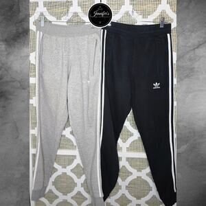 Adidas Boys Set of (2) Black and Gray Three Stripes Active Joggers Size 12/13